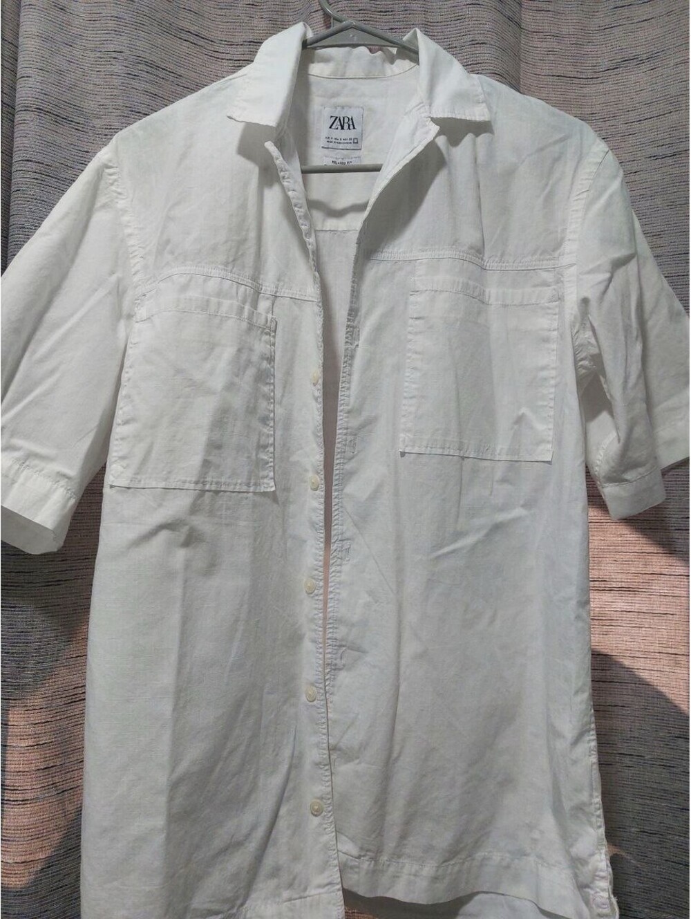 Zara Men’s Relaxed Fit Embroidered Overshirt White Size S